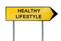 Yellow street concept healthy lifestyle sign Royalty Free Stock Photo