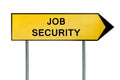 Yellow street concept job security sign Royalty Free Stock Photo