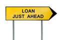 Yellow street concept loan just ahead sign