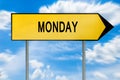 Yellow street concept monday sign Royalty Free Stock Photo