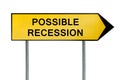 Yellow street concept possible recession sign Royalty Free Stock Photo