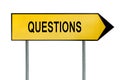 Yellow street concept questions sign Royalty Free Stock Photo