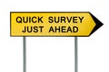 Yellow street concept quick survey just ahead sign