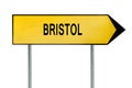 Yellow street concept sign Bristol isolated on white Royalty Free Stock Photo