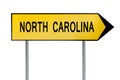 Yellow street concept sign North Carolina isolated on white