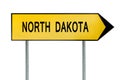 Yellow street concept sign North Dakota isolated on white