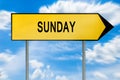 Yellow street concept sunday sign Royalty Free Stock Photo