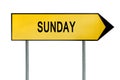 Yellow street concept sunday sign Royalty Free Stock Photo