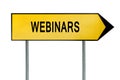 Yellow street concept webinars sign