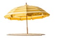 Yellow Striped Beach Umbrella Royalty Free Stock Photo