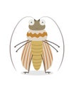 Yellow Striped Beetle Vector Cartoon