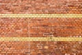 Yellow striped brick wall Royalty Free Stock Photo