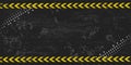 Yellow Stripped Rectangle on dark gray background. Blank Warning Sign and text space. Royalty Free Stock Photo