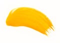 Yellow stroke of the paint brush Royalty Free Stock Photo