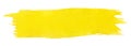 Yellow stroke of paint brush Royalty Free Stock Photo