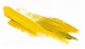 Yellow stroke of paint isolated on transparent background