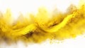 Yellow stroke of paint isolated on transparent background