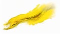 Yellow stroke of paint isolated on transparent background