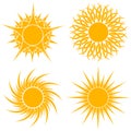 Yellow stylized sun shapes