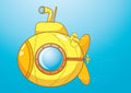 Yellow submarine. Graphic vector design. Royalty Free Stock Photo