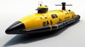 Yellow Submarine 3d Model: Cryengine Style With Precisionist Lines Royalty Free Stock Photo