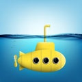 Submarine with periscope underwater Royalty Free Stock Photo