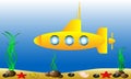 Yellow submarine under water Royalty Free Stock Photo