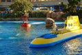 Yellow submarines of the Finding Nemo Submarine Voyage at Disneyland