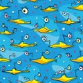 Yellow submarines pattern Royalty Free Stock Photo