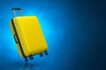 Yellow suitcase on 3d illustrations Royalty Free Stock Photo