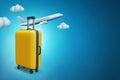 Yellow suitcase on 3d illustrations Royalty Free Stock Photo