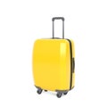 Yellow suitcase isolated on a white background