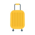 Yellow suitcase isolated on a white background