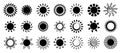 Black Sun icons set. Vector and illustration symbols. Royalty Free Stock Photo