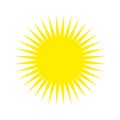 Yellow Sun light  icon vector eps 10.  yellow Sun with rays sign on white background. Royalty Free Stock Photo