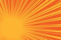 Yellow sun on a red background, pop art comic background Royalty Free Stock Photo