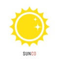 Yellow sun vector icon logo design concept. Royalty Free Stock Photo
