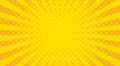 Yellow sunbeams halftone background. Vector illustration.