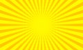 Yellow sunbeams or sun rays background with dots pop art design. Vector abstract background
