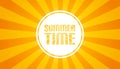 Yellow Sunburst Background - Summer Time Banner - Vector Illustration Royalty Free Stock Photo