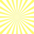 Yellow sunburst rays retro background. Orange vector vintage radial sunny beams.