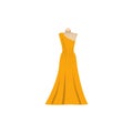 Yellow Sundress, Evening dress, combination or nightie, the silhouette. Vector illustration.