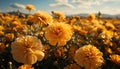 Yellow sunflower blossom in meadow, vibrant colors of nature generated by AI Royalty Free Stock Photo