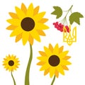 Yellow sunflower icon vector. Sunflower for decorative design. Vector 10 EPS. Ukraine national plant symbol