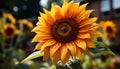 Yellow sunflower in nature, a vibrant single flower beauty generated by AI Royalty Free Stock Photo