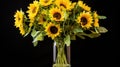yellow sunflowers in vase
