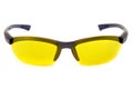 Yellow sunglasses. Front view. Royalty Free Stock Photo