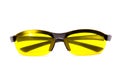 Yellow sunglasses. Front view. Royalty Free Stock Photo