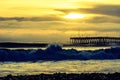 Yellow Sunset Ventura Beach with Pier