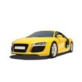 Yellow Super Car Isolated on the White Background Royalty Free Stock Photo